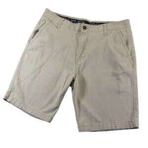 Iron Co Mens Chino Shorts 34 x 9 Beige Stretch Cotton Flex Pocket